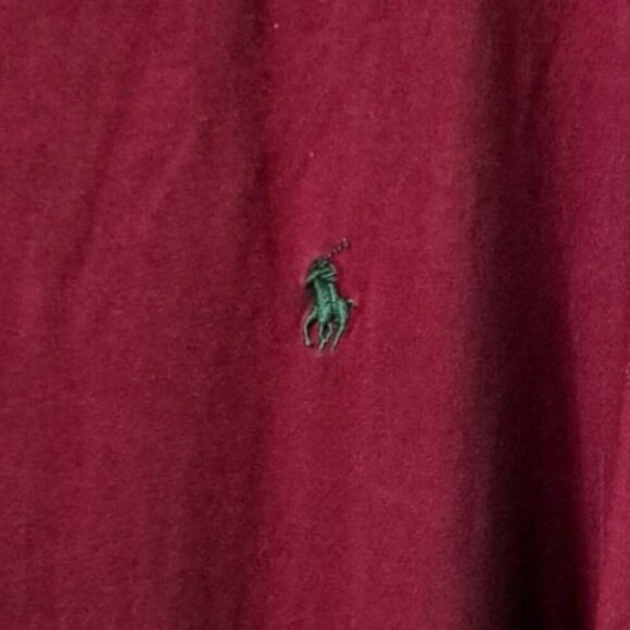 Polo Ralph Lauren Men's XXL Short Sleeve Burgundy T-Shirt Green Logo - Picture 5 of 7